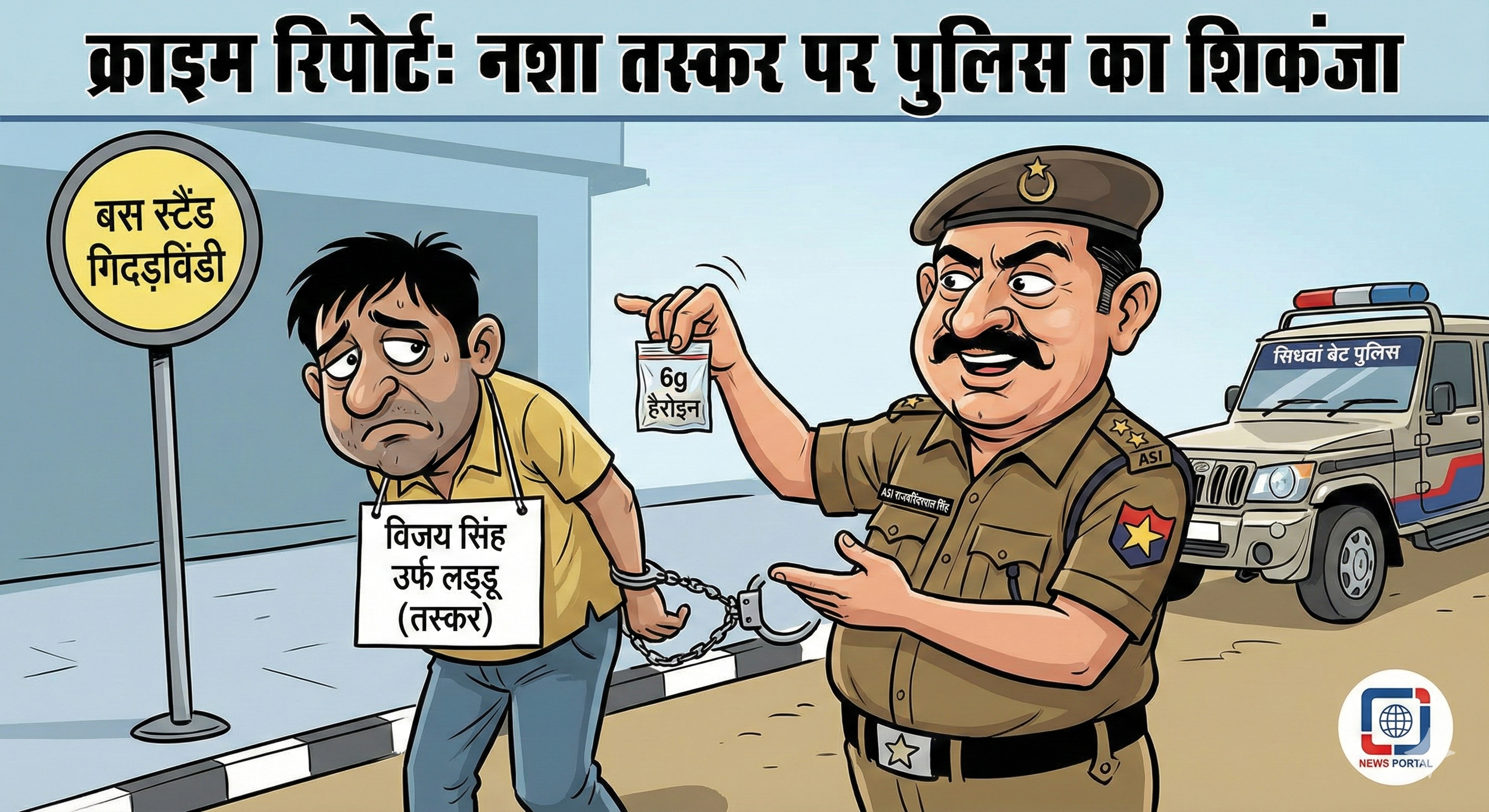 सिधवां बेट: पुलिस चौकी गिदड़विंडी ने नशा तस्कर 'लड्डू' को हेरोइन के साथ दबोचा