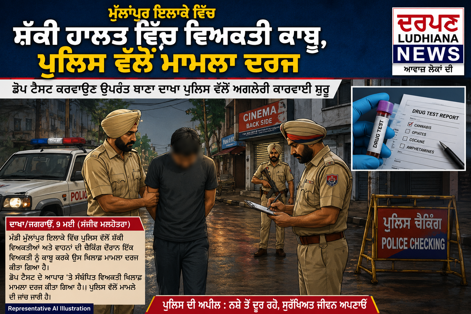 ਮੰਡੀ ਮੁੱਲਾਂਪੁਰ ਵਿੱਚ ਪੁਲਿਸ ਵੱਲੋਂ ਇੱਕ ਵਿਅਕਤੀ ਖ਼ਿਲਾਫ਼ ਮਾਮਲਾ ਦਰਜ