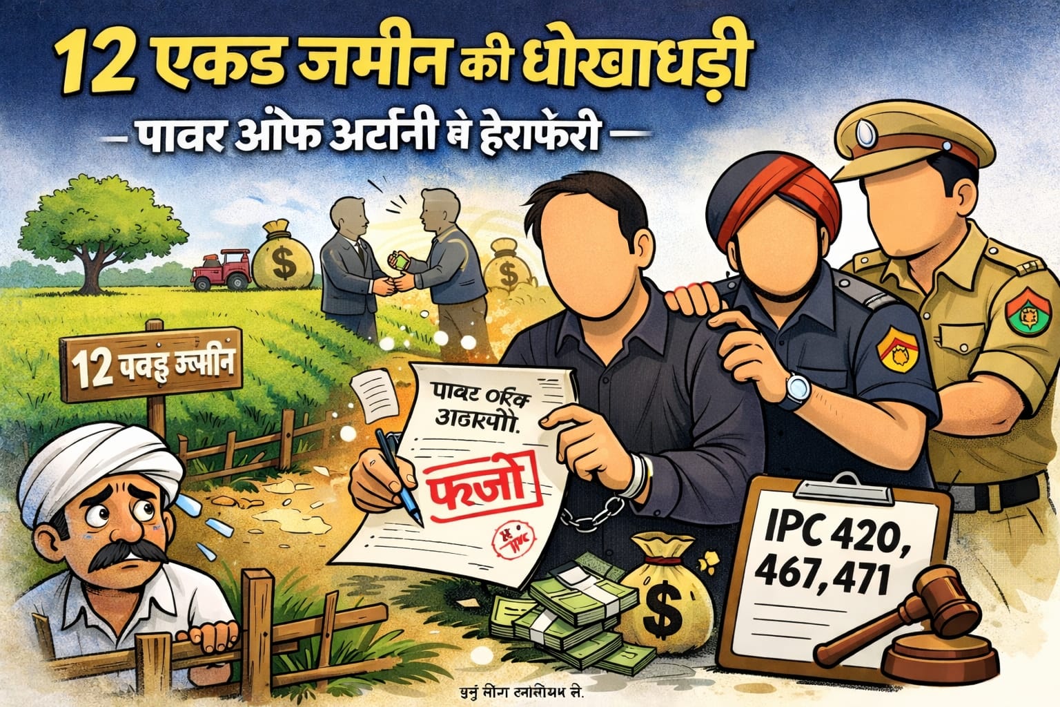 12 एकड़ जमीन धोखाधड़ी मामला: पावर ऑफ अटॉर्नी से छेड़छाड़, आरोपी पर केस दर्ज |